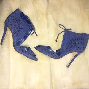 Royal Blue Suede Lace Heel